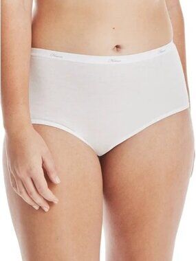 #2317 Hanes Women's Cotton Brief Underwear, Moisture-Wicking, 6-Pack White 10